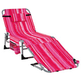 Tangkula Tanning Chair, Outdoor Folding Beach Lounge Chair with Face Hole