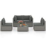 Tangkula 5-Piece Outdoor Patio Sectional Sofa Couch