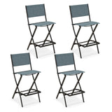 Counter Height Folding Bar Chairs with Back and Footrest - Tangkula