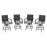 Tangkula Outdoor Wicker Swivel Bar Stools Set of 2/4
