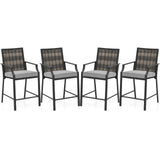 Tangkula Patio Bar Stools(w/Armrest)
