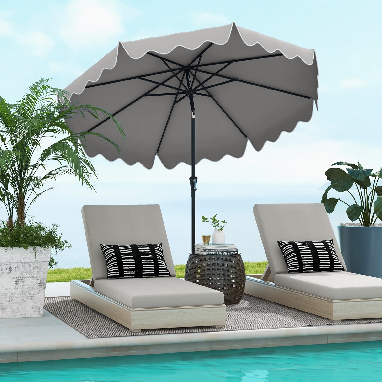 9 foot patio umbrella with crank Tangkula 9 ft Patio Umbrella with Crank Handle, Gray
