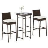 Tangkula 3 Piece Outdoor Bar Set for Porch