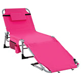 Tangkula Tanning Chair, Outdoor Folding Beach Lounge Chair with Face Hole