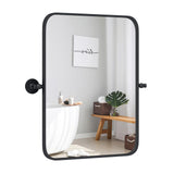 Tangkula 30 x 22 Inch Pivot Wall-Mounted Mirror, Tilting Bathroom Mirror w/Shatter-Proof Film