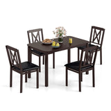 Tangkula 47" Dining Table Set for 4 Mid-Century Modern Dining Table and Chairs Set for Kitchen