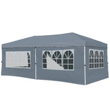 Tangkula 10x20 FT Pop Up Canopy with Center Lock UPF50+ Outdoor Tent with 6 Sidewalls
