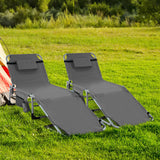 Tangkula Tanning Chair, Outdoor Folding Beach Lounge Chair with Face Hole