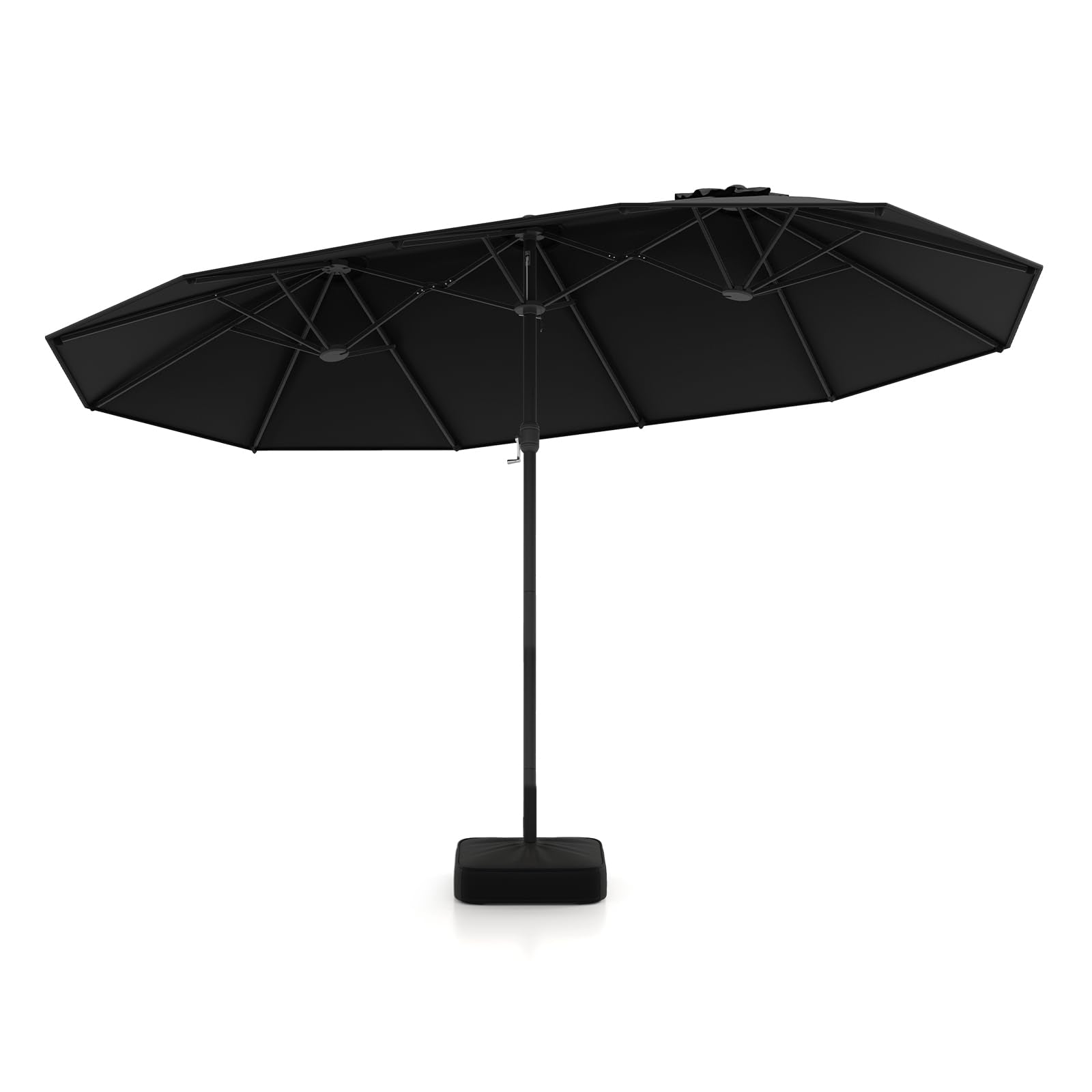 15ft patio umbrella double-sided Tangkula 15FT Double-Sided Patio Umbrella with Base, Black