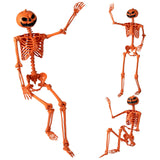 Tangkula 5.2 FT Orange Halloween Skeleton