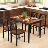 Tangkula 5-Piece Mid-Century Modern Dining Table Set for 4