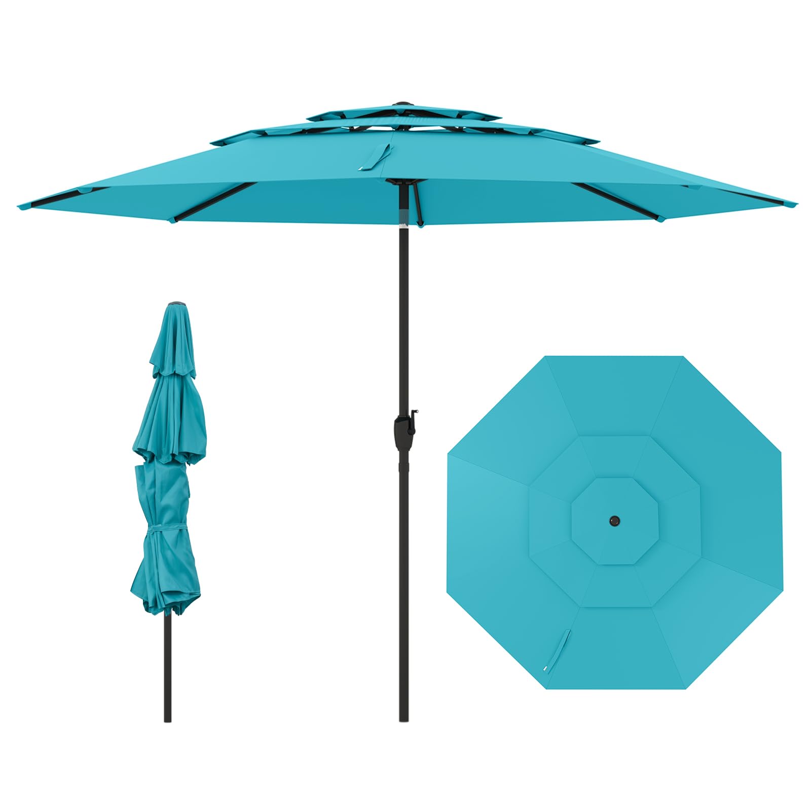 Tangkula 10ft Patio Umbrella, Turquoise Tangkula 10ft Patio Umbrella, Turquoise