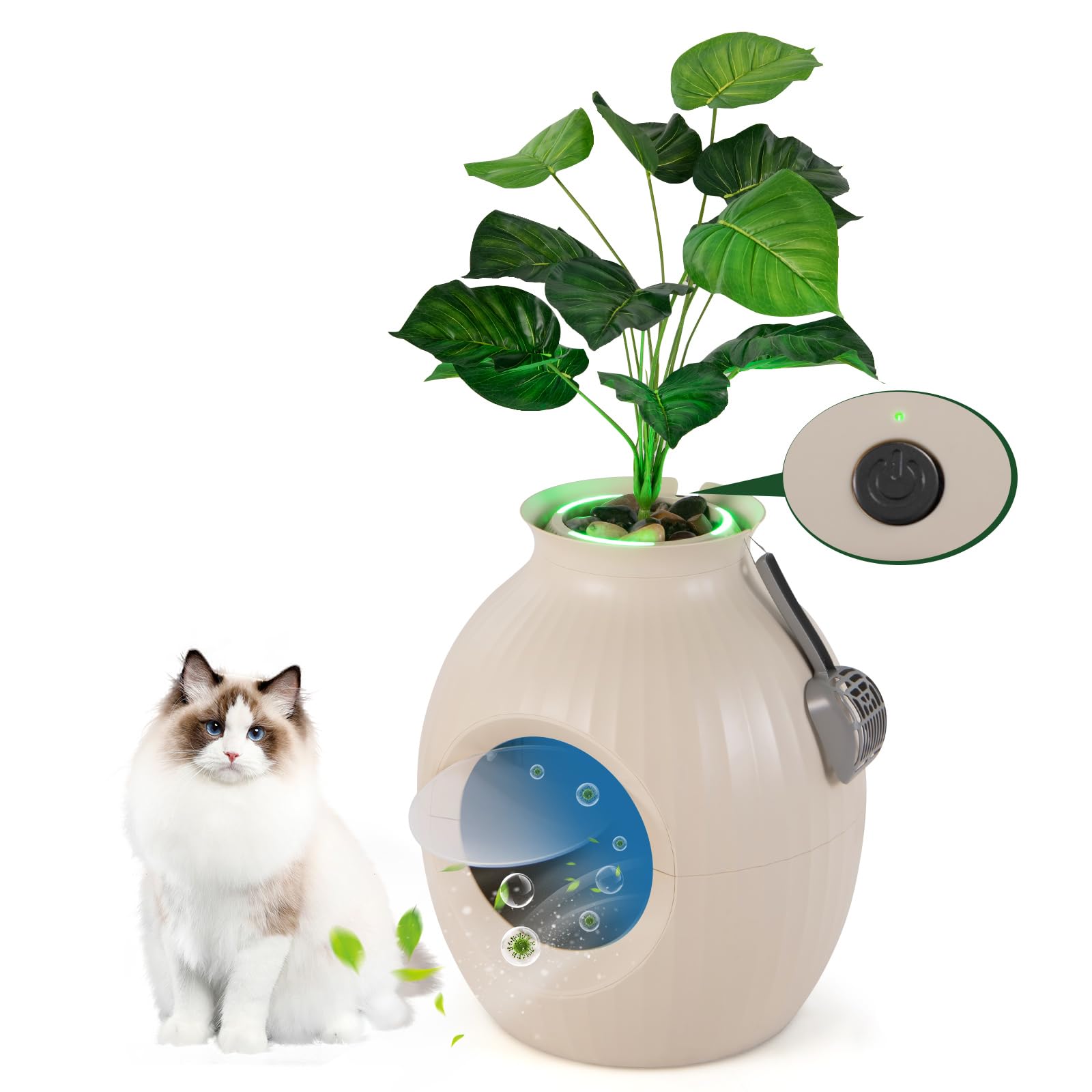 litter box house plant Tangkula Hidden Litter Box Plant, Cat Litter Box Enclosure Furniture with Odor Removal System