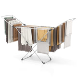Tangkula Folding Clothes Drying Rack, Lightweight Aluminum Laundry Drying Rack w/Adjustable Wings