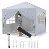 Tangkula 10x10Ft Pop up Canopy with 4 Sidewalls