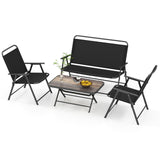 Tangkula 4 Piece Folding Patio Furniture Set