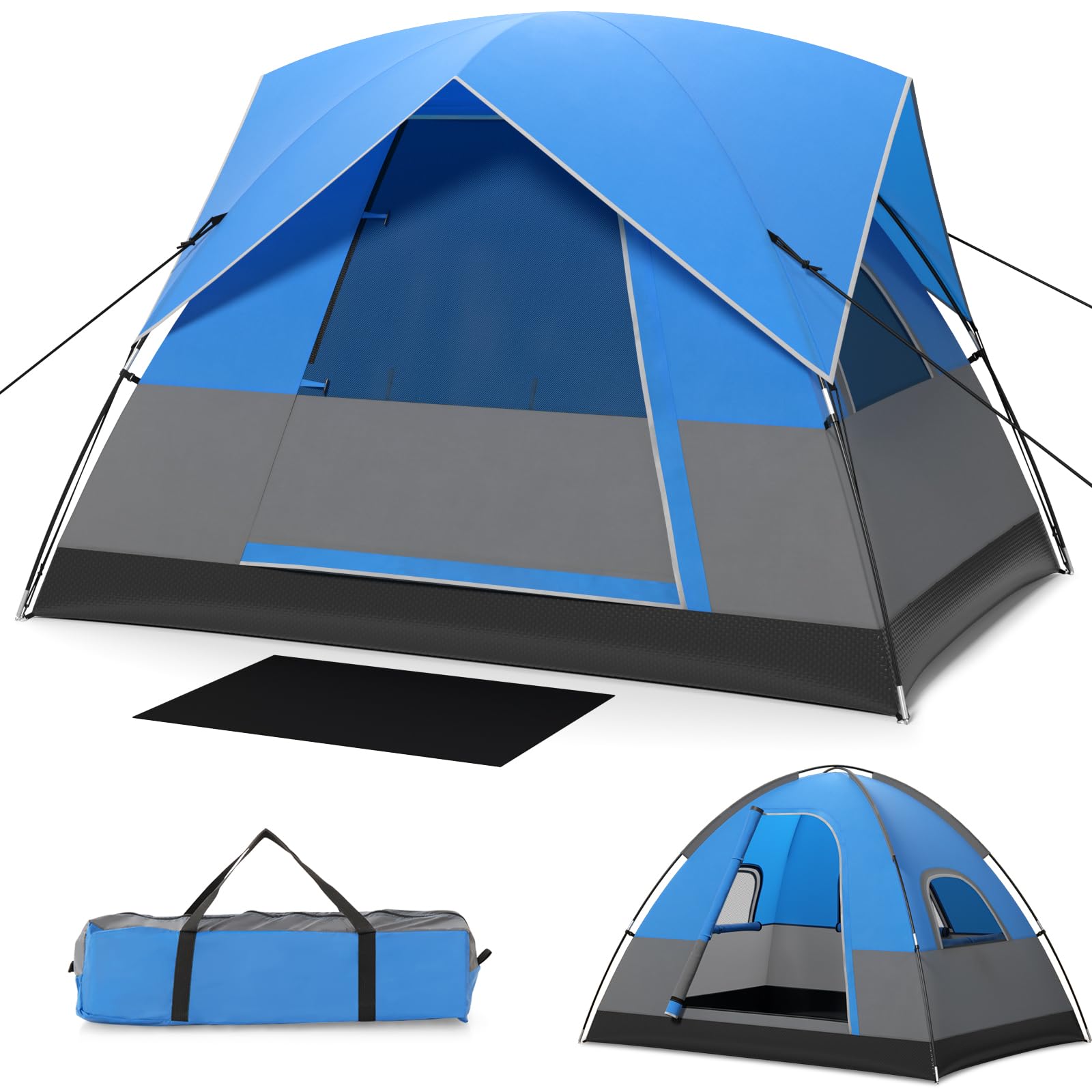 3 person tent waterproof Tangkula 3 Person Outdoor Camping Tent, Waterproof Family Tent w/Removable Floor Mat