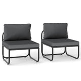 Tangkula Patio Sofa Chairs with Removable Cushions