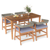 Tangkula 5 Piece Patio Dining Set for 4
