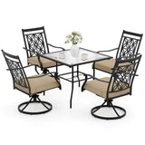 Tangkula 5 Pieces Outdoor Dining Set for Garden and Backyard