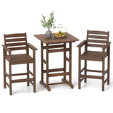 Tangkula 3-Piece Patio HDPE Bar Set