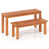 Tangkula Outdoor Backless Bench Set of 2