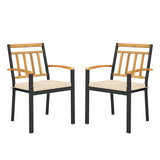 Tangkula Patio Dining Chairs Set of 2/4, Metal Outdoor Chairs, Support 400 LBS, Parallel back