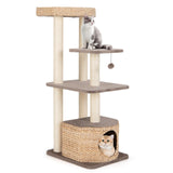 Tangkula 52 Inch Cattail Cat Tower with Sisal Scratching Posts