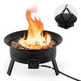 Tangkula Portable Propane Fire Pit 24.5 Inch 58,000 BTU Smokeless Fire Bowl