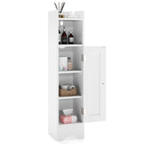 Tangkula Bathroom Storage Cabinet with Adjustable Shelves & Open Compartment
