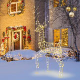 Tangkula 6 FT Lighted Christmas Reindeer, 3D Buck Xmas Decoration with 300 Warm White LED Lights