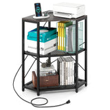 Tangkula Corner Printer Stand with Power Outlet