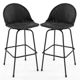 Tangkula Rattan Swivel Barstools Set