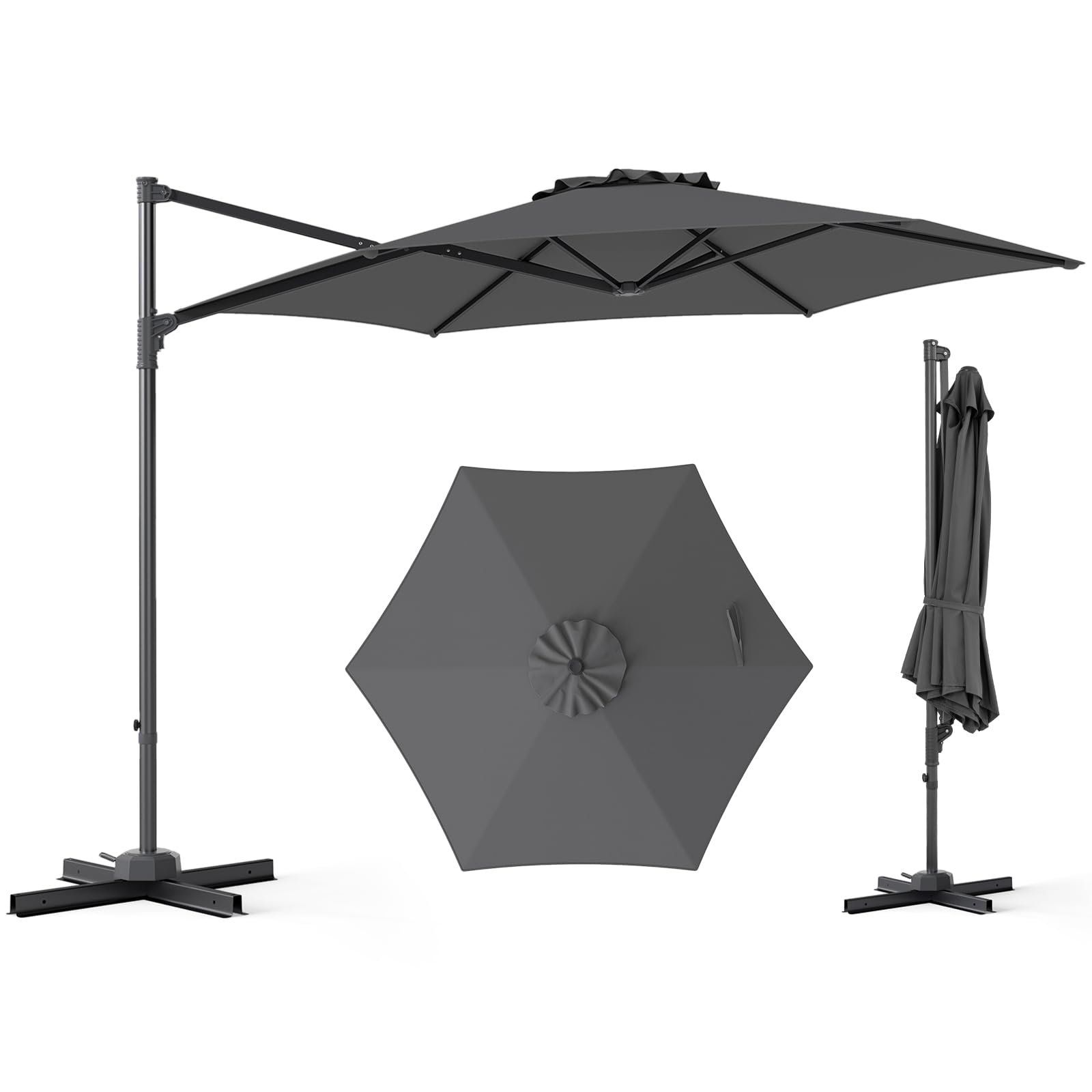 10ft patio umbrella Offset with Cross Base your guests Tangkula 10FT Patio Umbrella Offset