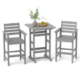 Tangkula 3-Piece Patio HDPE Bar Set