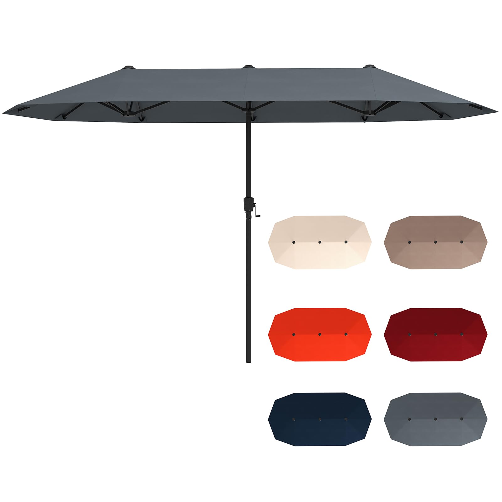 Tangkula 13 ft Large Patio Umbrella, Grey Tangkula 13 ft Large Patio Umbrella, Grey