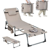 Tangkula Tanning Chair, Outdoor Folding Beach Lounge Chair with Face Hole