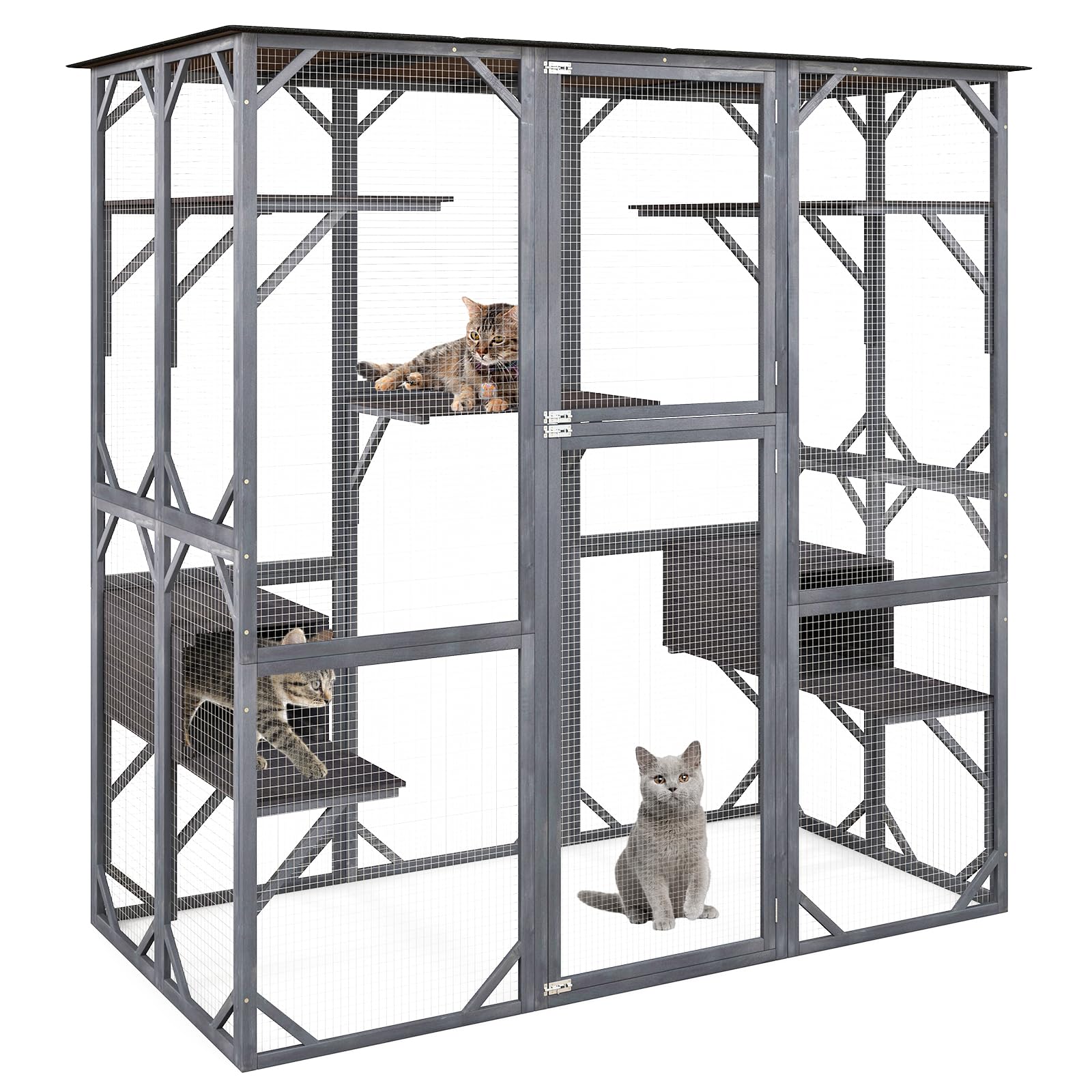 Tangkula Catio Outdoor Cat Enclosure Large, 71 Inch Outdoor Cat