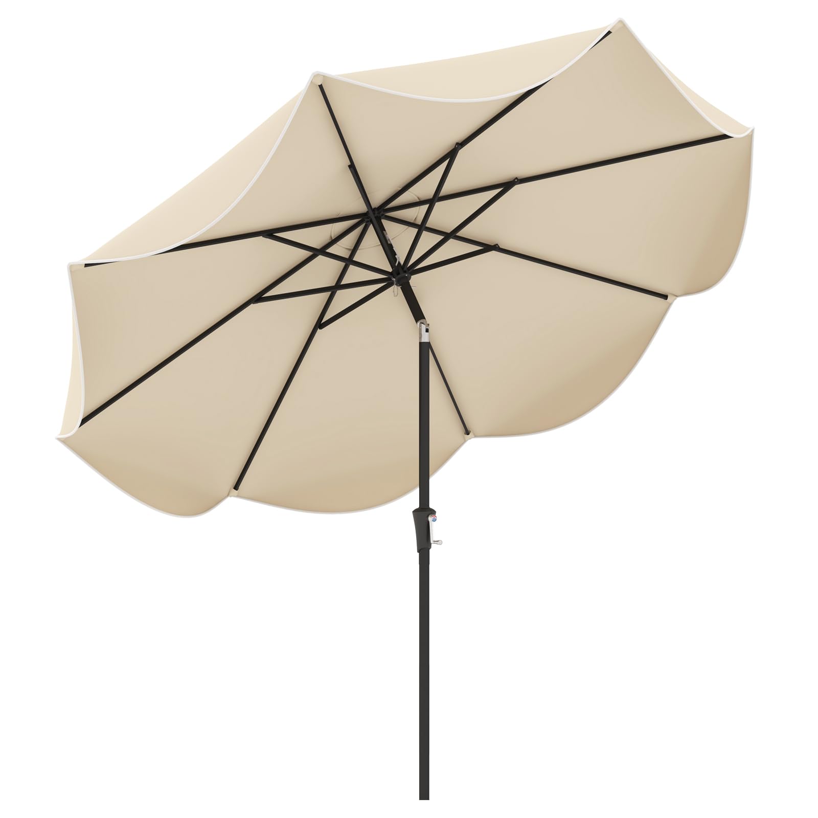 9ft. patio umbrella Tangkula 9Ft Patio Umbrella, Outdoor Umbrella with Crank Handle, Push Button Tilt, 2-Tier Beach Umbrella with Sun-Protective Canopy, Beige