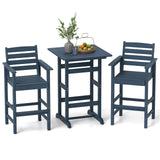 Tangkula 3-Piece Patio HDPE Bar Set