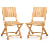 Tangkula 2/4 Pieces Folding Patio Chairs(Slat Back)