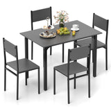 Tangkula Dining Table Set for 4, Retro Kitchen Table and Chairs Set for 4