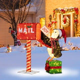 Tangkula Christmas Lighted Mailbox & Penguin
