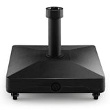 Tangkula Patio Umbrella Base, Heavy-Duty 54 lbs Market Stand w/4 Universal Wheels, 2 Receivers, Square Pole Stand