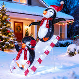 Tangkula Lighted Christmas Decoration Penguins