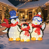 Tangkula 3-Piece Christmas Lighted Penguin Family Set Decoration
