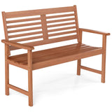 Tangkula 2-Person Patio Bench with Ergonomic Backrest and Armrests