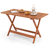 Tangkula Solid Wood Folding Bistro Table with Teak Painting