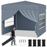 Tangkula 10x10 FT Pop Up Canopy Outdoor Canopy Tent with 4 Removable Sidewalls