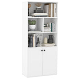 Tangkula 5 Tier Bookcase with 2-Door Cabinet